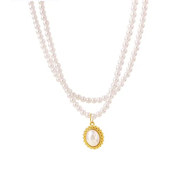 骊碧 轻奢双层叠戴小众高级感 法式气质精致 人造珍珠 项链 女款