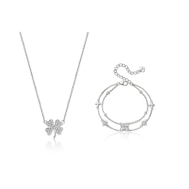 克兰茜 幸运四叶草 轻奢小众简约高级感设计日常通勤潮流百搭平价 可调节好运 铜 项链 女款