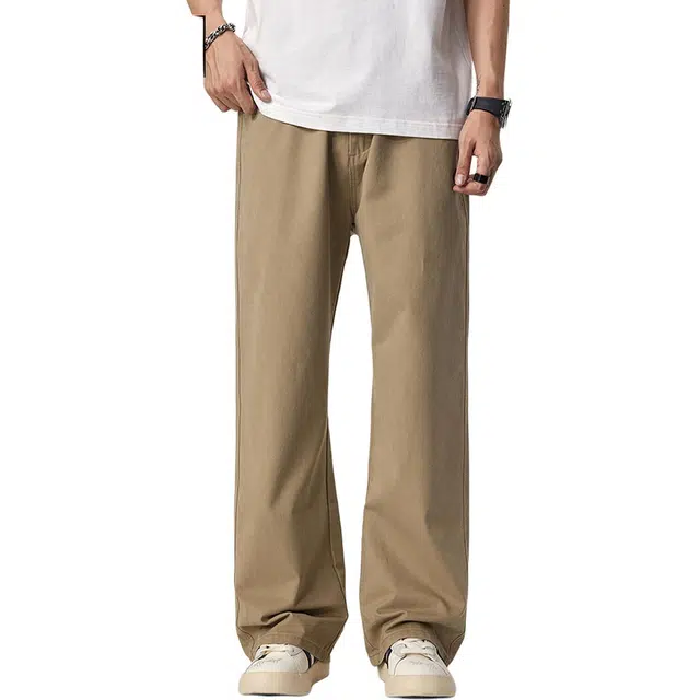 童先森 直筒复古潮流痞帅宽松纯棉时尚舒适休闲裤 男款