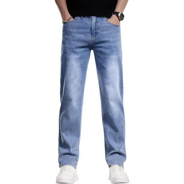 贵色 潮流高街直筒水洗阔腿休闲百搭美式复古牛仔裤 男女同款