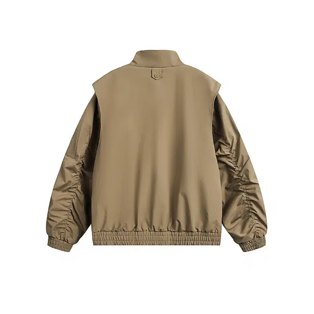 欧路得 美式解构飞行秋季潮牌设计感宽松痞帅立领机车夹克外套 男款