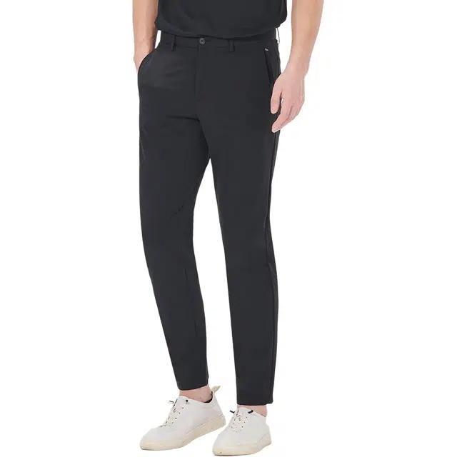 利郎 薄款纯色商务中腰直筒合身百搭极简休闲裤 男款