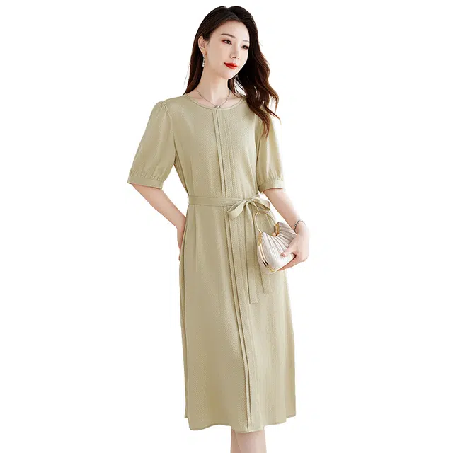 比利斯山羊 轻奢简约气质优雅长袖连衣裙 女款