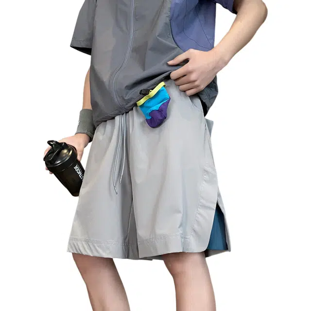 佐菲利 假两件运动篮球夏季薄款宽松直筒潮牌美式外穿五分裤休闲短裤 男女同款