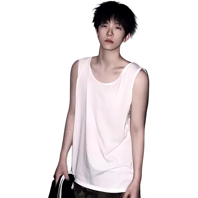 单爵 美式坎肩高级无袖重磅纯色背心 男女同款