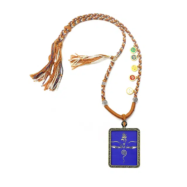 玉临门 日进斗金 新藏式手绘唐卡复古民族风手工编织绳前途光阴#好运 合金 项链 男女同款情侣款