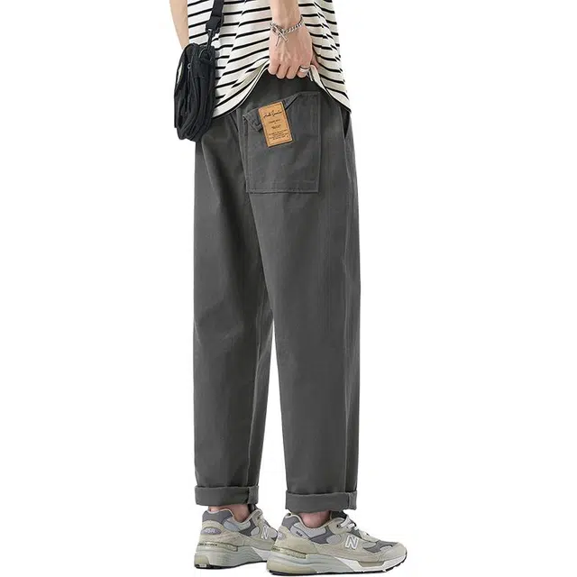 顶峰保罗 美式宽松高街运动直筒裤休闲裤 男女同款