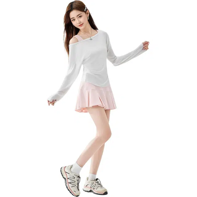 爱依服 休闲运动通勤长袖舒适时尚百搭三件套裙装套装 女款