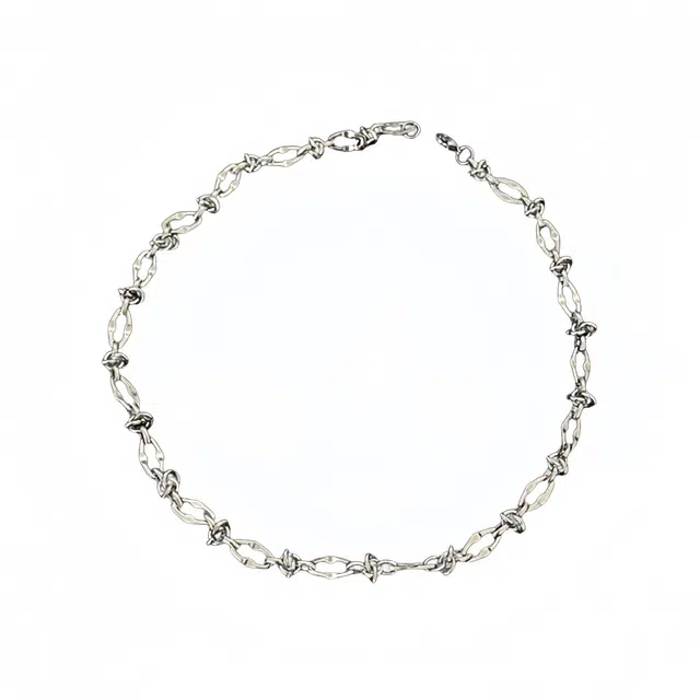 芊淑歆 简约街头打结荆棘嘻哈潮流 钛钢 项链 男款