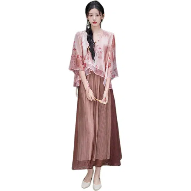 丝絮丝绸 新中式气质古典文艺设计汉服裙装套装 女款