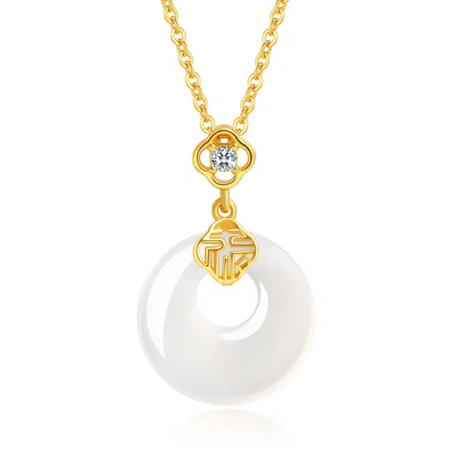 【典雅大方】 帝苏行 如意公主扣 新中式国潮 吉祥如意平安顺遂 好运 简约小众设计 玉髓 项链 女款