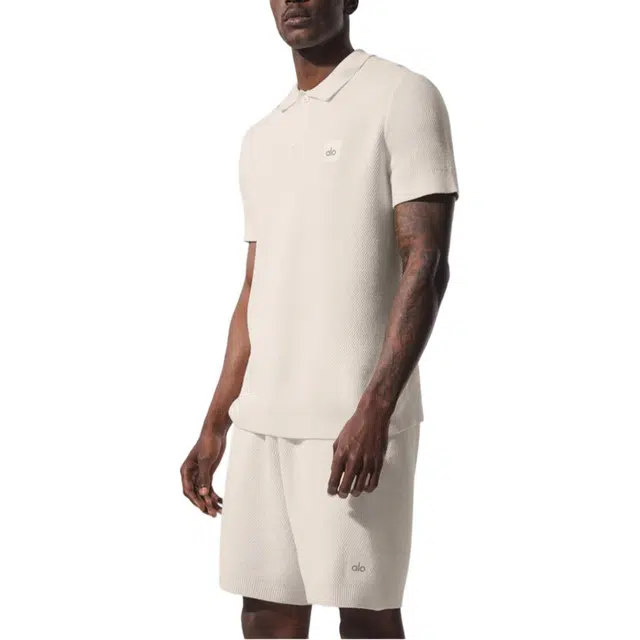 alo yoga Sports Club Sweater Knit Polo
