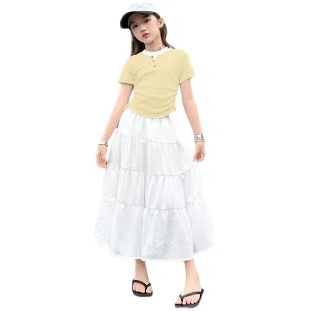 天才小熊休闲运动套装 女童夏季大童潮牌小孩衣服 小女孩短袖蝴蝶结洋气时髦 漂亮 甜美