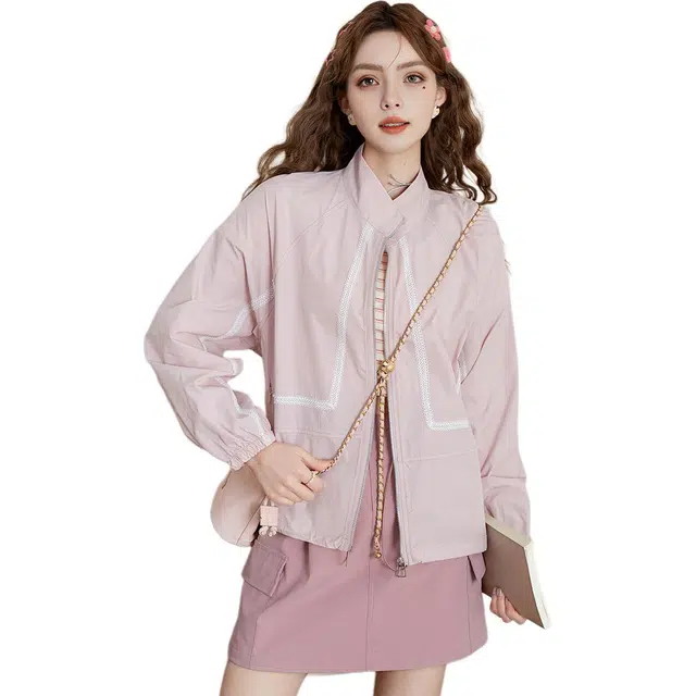 法文箱子 夏季薄款时尚休闲减龄显瘦截短外套 女款