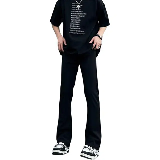 华夏儿女 美式高街风加绒可选修身显高百搭长裤设计牛仔裤 男女同款