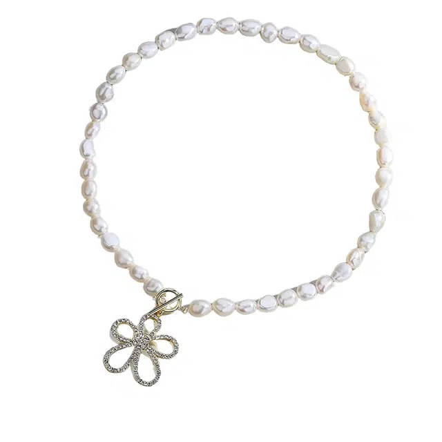 骊碧 巴洛克镂空花朵高级感锁骨链实用高档波漫有意义 表白仪式感 合金/人造水晶 项链 女款