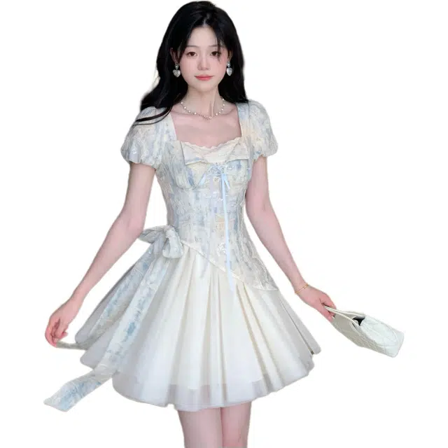 黛尔佳人 甜美舒适百搭气质短袖连衣裙 女款