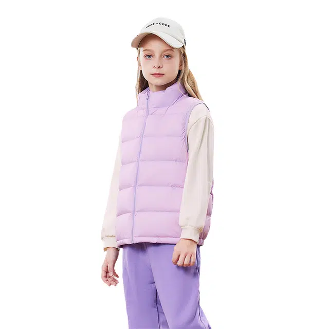 雅鹿 舒适立领拉链羽绒马甲青少年
