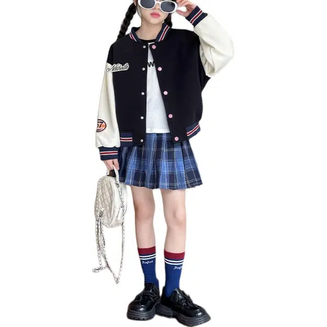 浪莎 时尚百搭舒适柔软棒球服 黑色青少年