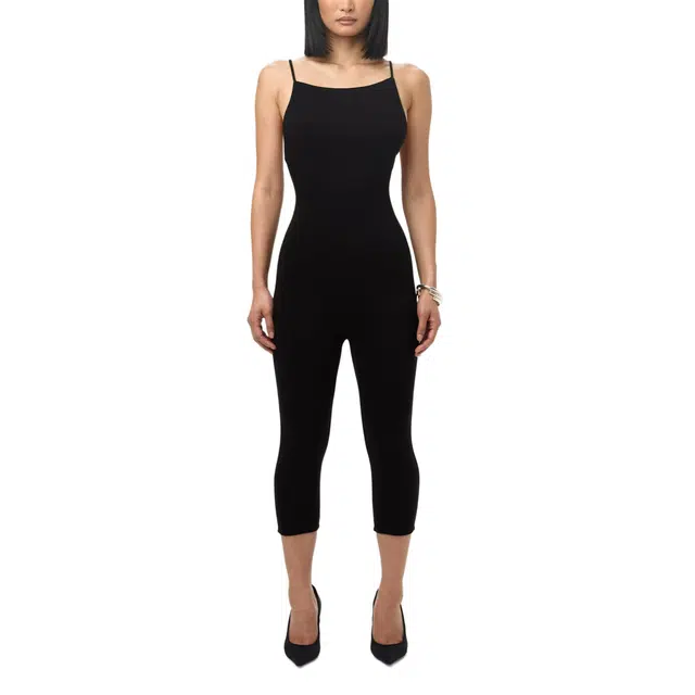 NAKED WARDROBE Open Back Cropped Jumpsuit Smooth
