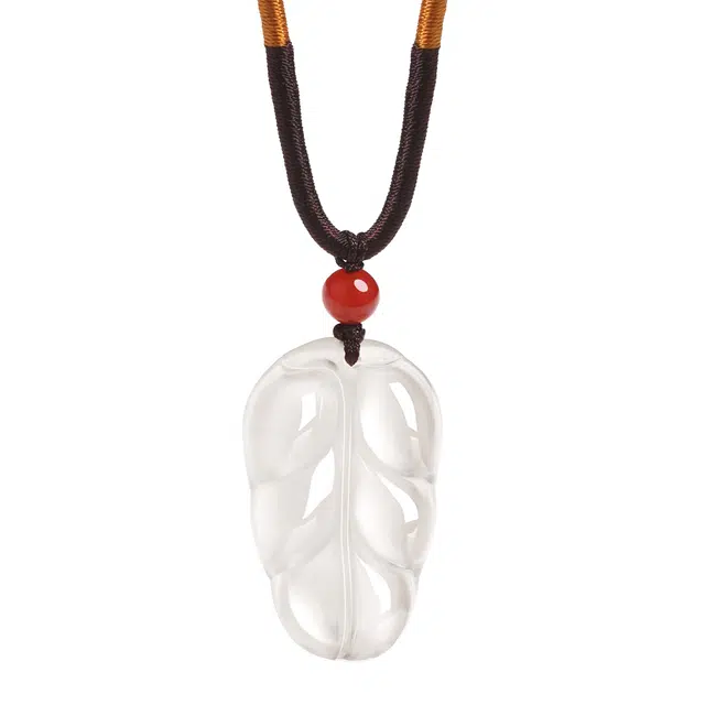 【晶莹剔透】 帝苏行 金枝玉叶 新中式国潮 吉祥如意平安顺遂 简约小众设计 玉髓 玉石项链 女款