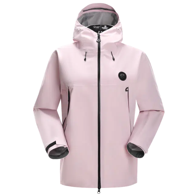 熊猫  中国熊猫系列 户外休闲百搭徽章印花单层硬壳连帽宽松拉链  防水防风耐磨冲锋衣 女款