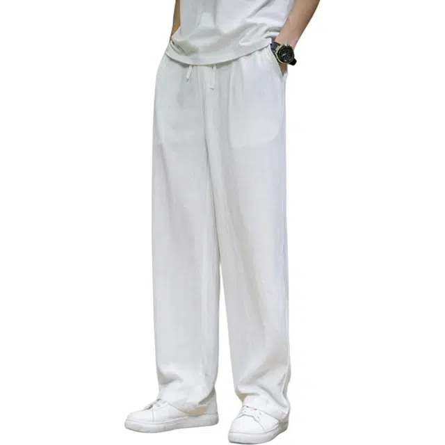 煦加 透气微弹中腰纯色休闲裤 男款