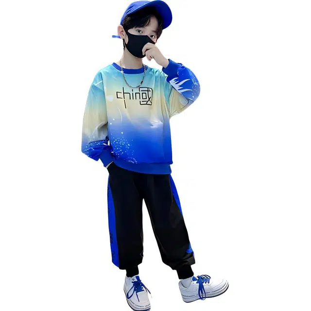 俞兆林休闲运动套装 百搭舒适渐变字母 儿童款