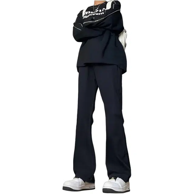 沐诚阳译 夏季美式复古潮流百搭微喇休闲长裤牛仔裤 男女同款