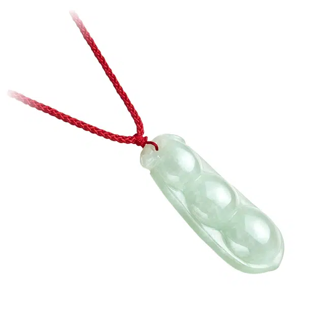 周大福 四季平安豆荚 翡翠 项链 男女同款情侣款