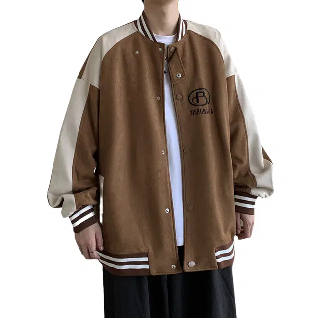 美式复古与港风融合的宽松棒球服 男女同款