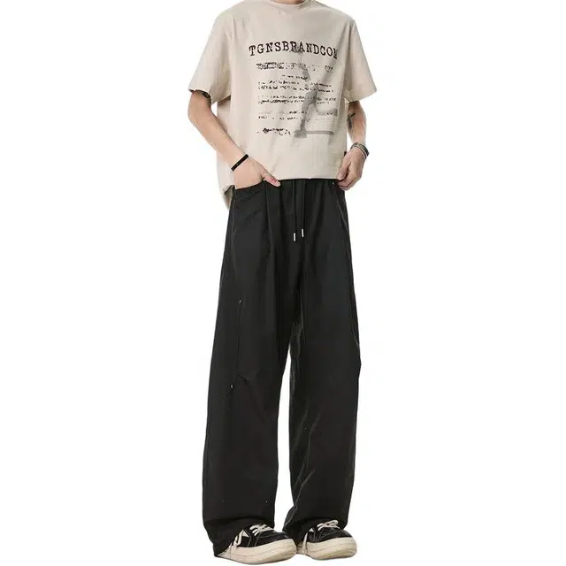 隐狼世家 机能工装裤长裤港风潮流伞兵裤日系伐木裤宽松休闲裤 男款