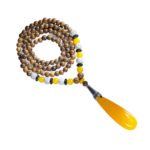 灵晔 百搭小众民族复古文艺轻奢高级感品文玩佛珠念珠转运珠民族风别致#平安顺遂 鸡翅木 项链 男女同款情侣款