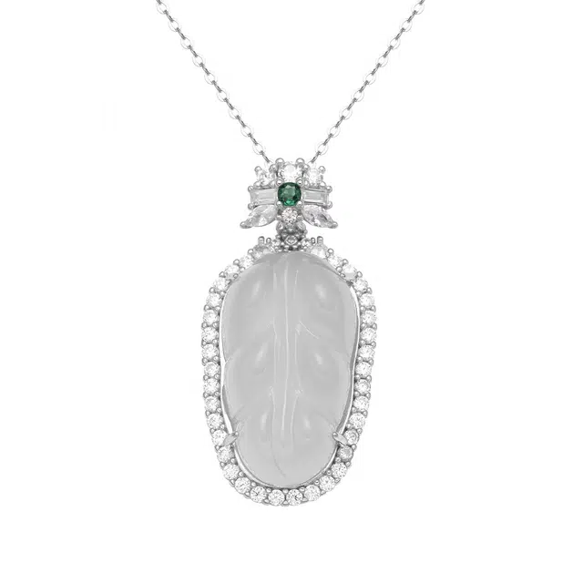 聆听花开 高品质诸事顺遂新中式国风优雅古典气质国潮轻奢小众百搭高级感招财纳福平安喜乐寓意好运金枝玉叶 玉髓 项链 女款