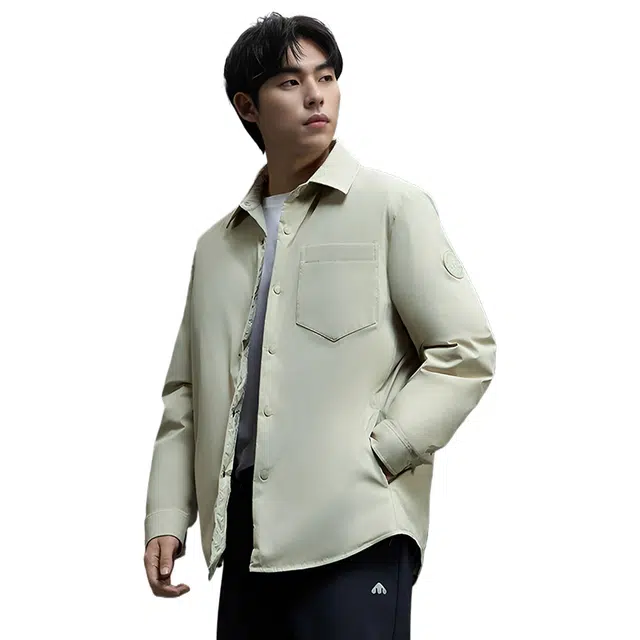 美力城 时尚潮流翻领轻薄三防宽松百搭休闲保暖羽绒服 男女同款