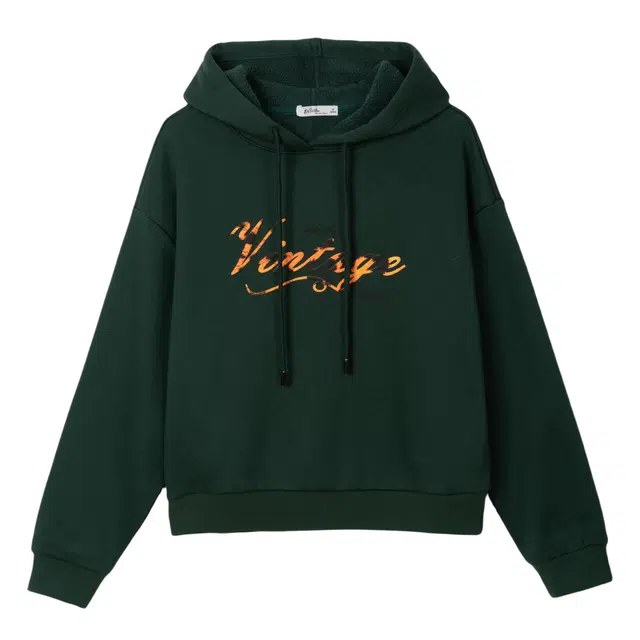 法文箱子 连帽落肩套头长袖卫衣 女款