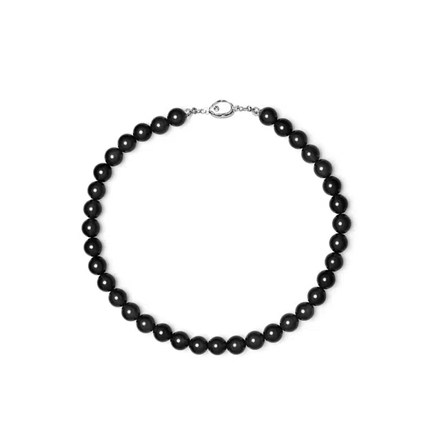 龙弗 【好运降临】五行聚财一起暴富成功上岸转运纳福优雅贵气复古经典百搭轻奢高级感极简素雅幸运黑色串珠饰品 玛瑙 项链 女款