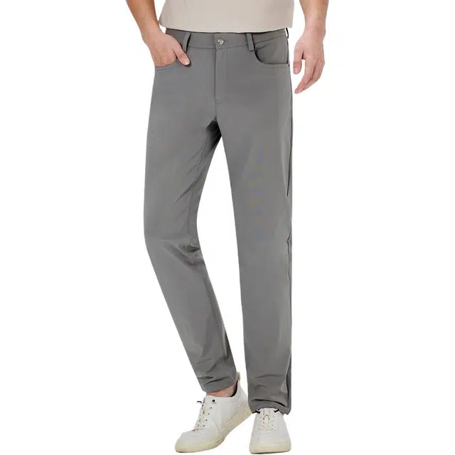 利郎 四面弹纯色薄款商务百搭修身中腰极简休闲裤 男款