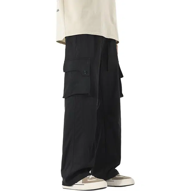 华夏儿女 美式户外工装薄款美式宽松户外运动阔腿裤直筒夏季休闲裤 男女同款