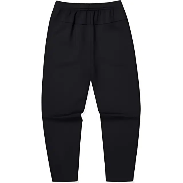 鸿星尔克 综训系列 休闲简约纯色直筒舒适系带针织运动裤 男款 正黑