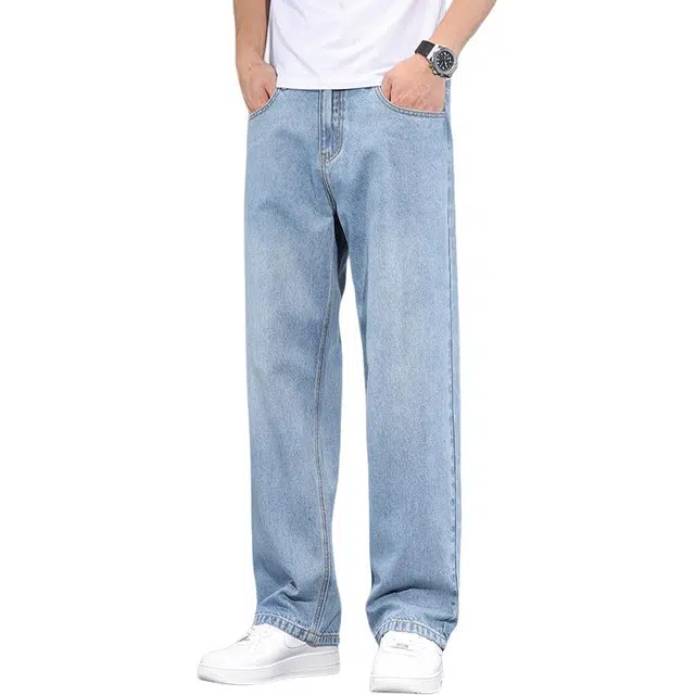 吉肯蒂 宽松直筒舒适百搭中腰牛仔裤 男款