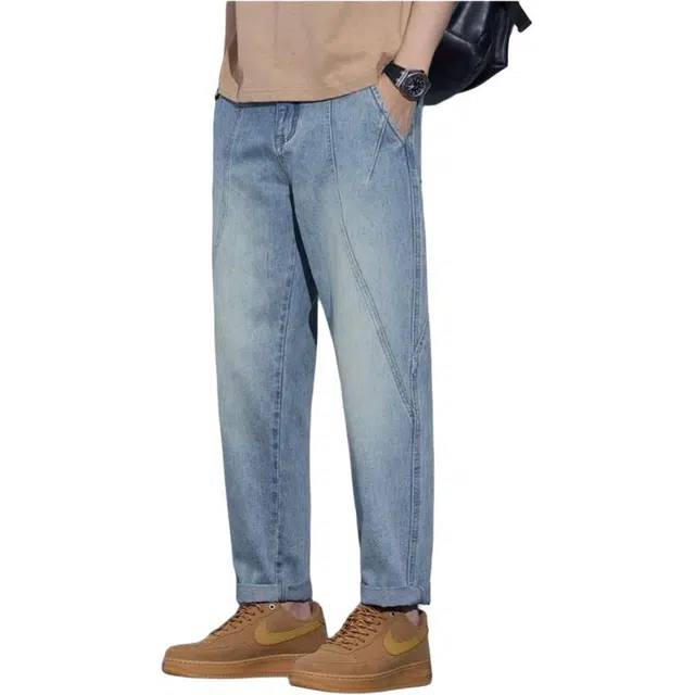 宝米卡 潮流宽松直筒休闲百搭青年长裤牛仔裤 男女同款