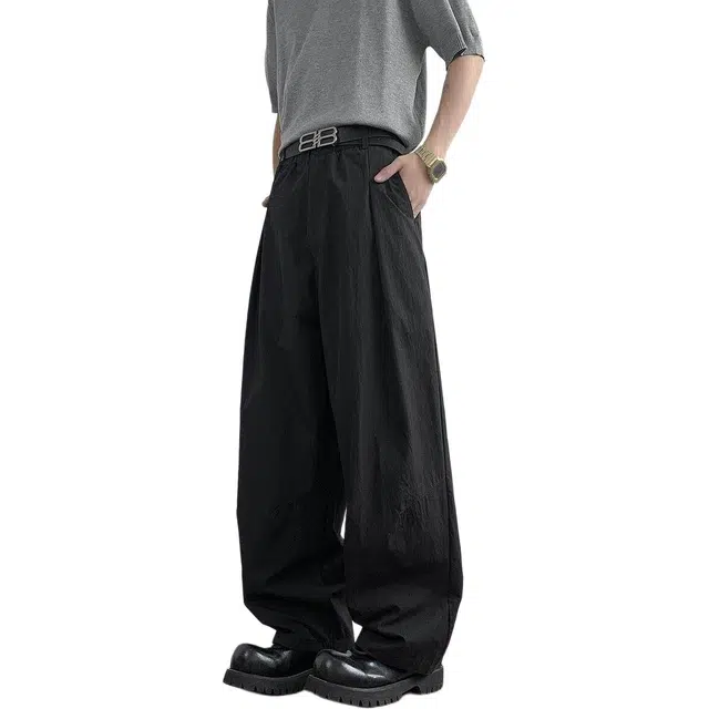 隐狼世家 青春速干裤口袋宽松亲肤凉感直筒复古百搭时尚长裤休闲裤 男款