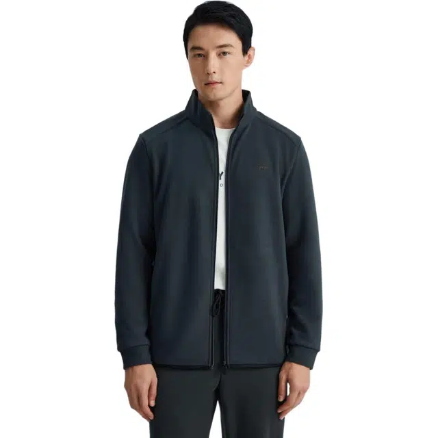 迪柯尼 时尚休闲简约立领长袖夹克外套 男款 深炭灰