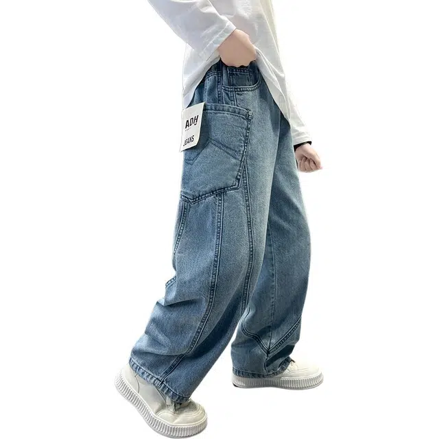 泰迪珍藏牛仔裤 春装春秋老爹宽松韩版长裤 青少年
