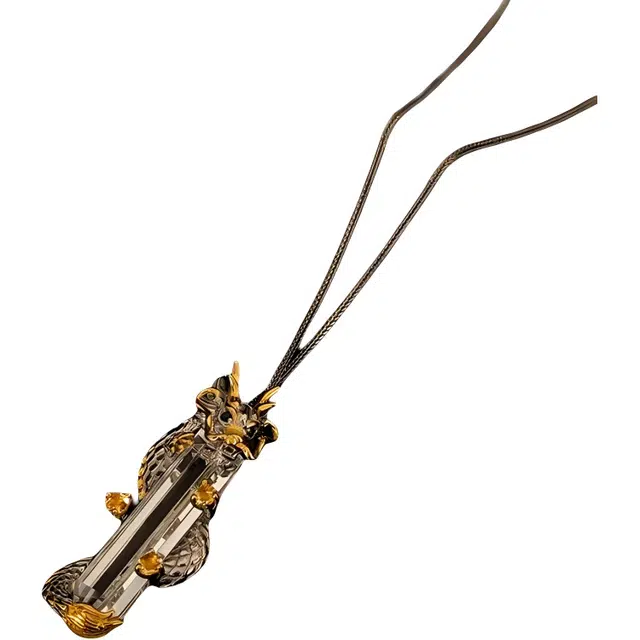 迈奇的礼物 好运蛇形小众高级感天然 白水晶 项链 男女同款情侣款