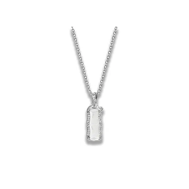 大唐国鼎 玉竹新中式复古风小众设计优雅国潮 精致纹理旺事业学业本命年财运 好运 琉璃 玉石项链 女款