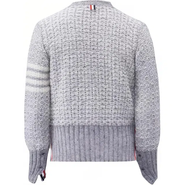 THOM BROWNE Mohair Tweed 4-Bar Classic V-Neck Cardigan V