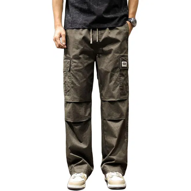 路杰邦 美式高街潮牌工装裤长裤宽松直筒痞帅多口袋休闲裤 男款