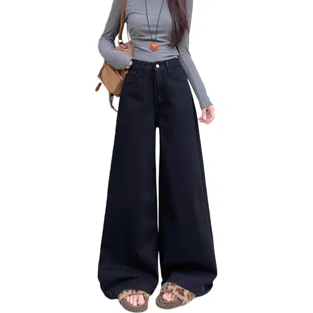 如续 高腰宽松百搭时尚牛仔裤 女款
